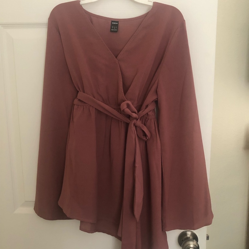 Shein maternity blouse-top pink mauve, breastfeeding friendly